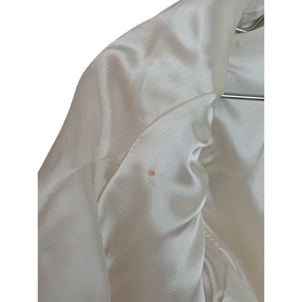 Tesori Womens Jacket Sz L Beige Cream Textured Leather Zip Front Pockets Lined - Picture 14 of 16